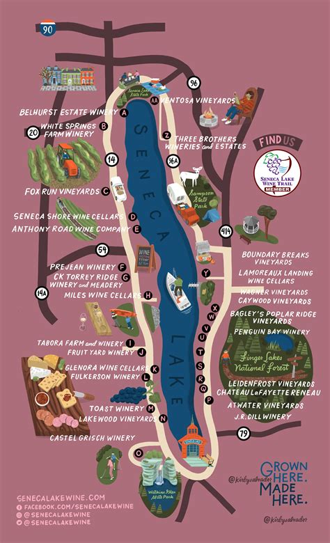 Seneca Lake Map of Wineries